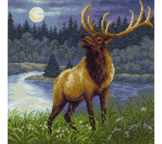 "Олень благородный"-1035 канва с рисунком