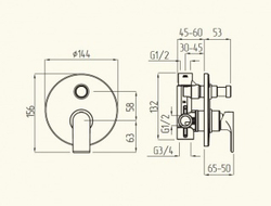 Смеситель Migliore Tenesi 25424 скрытого монтажа, для ванны и душа