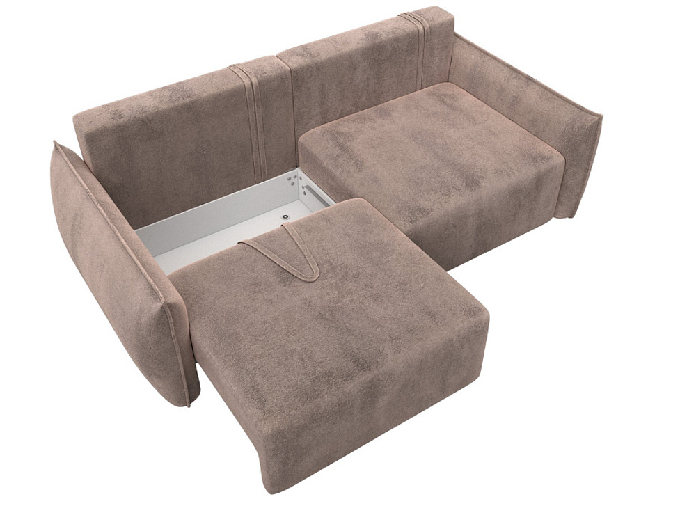 Диван прямой Лига-051 НПБ ВЕЛЮР TOWER 05 бежевый