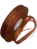 Лента люрекс 12мм - 33м -1 боб. (красный кирпич с золотом)