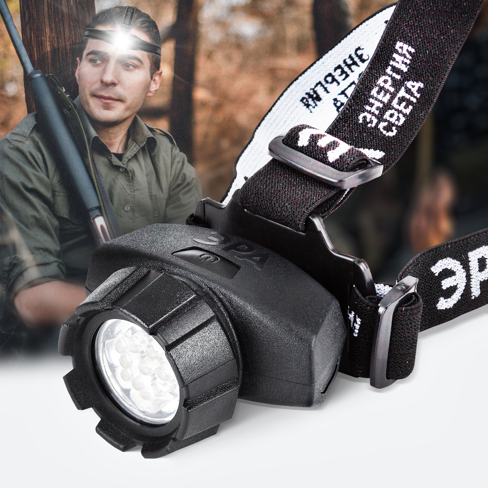Фонарь ЭРА GB 602 налобный [7xLED, 3xAAA, 4 реж., черный, бл]