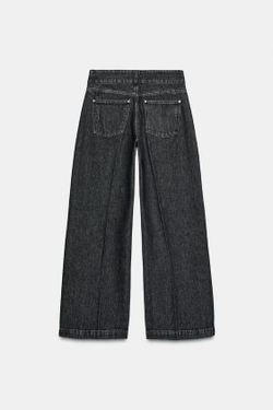 ZARA ДЖИНСЫ Z1975 WIDE LEG С ВЫСОКОЙ ПОСАДКОЙ, ЧЕРНЫЙ