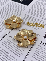 Накладка на пуговицу Цветок плоский золотистый