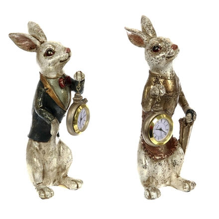 GAEM Фигурка декоративная "Заяц" с часами (LR41х1), L7 W11 H21 см, 2в.