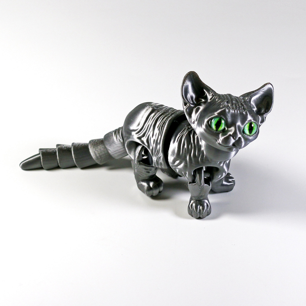 Подвижный котёнок Сфинкс, игрушка антистресс, серый