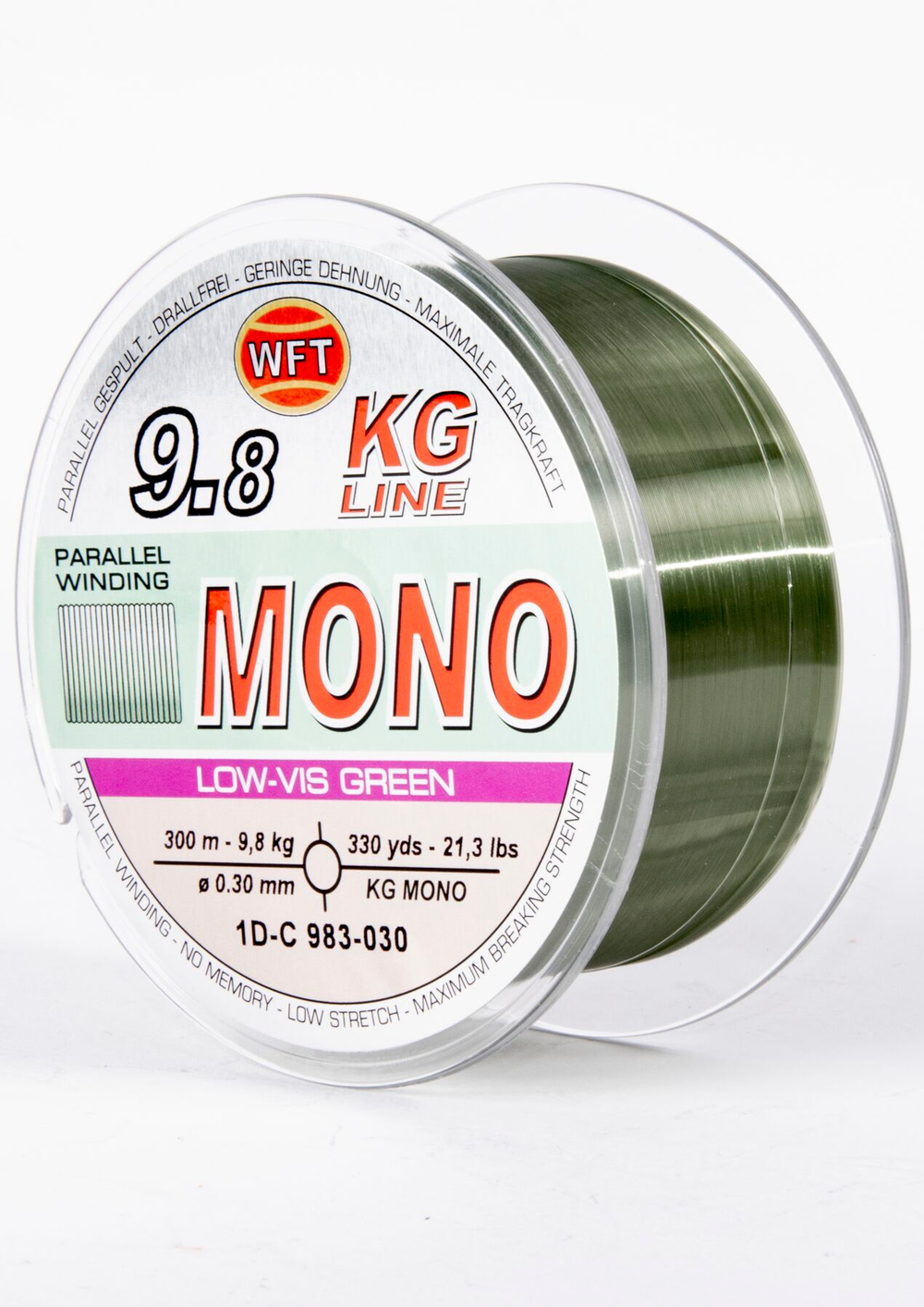 Леска монофильная WFT KG MONO Green 300 м, 0.30 мм