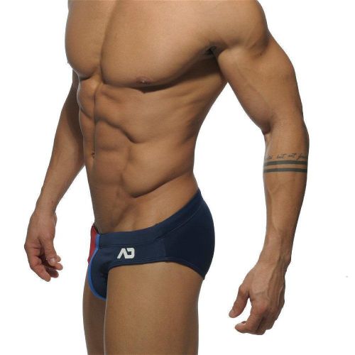 Мужские плавки брифы синие с Пуш -ап  Addicted Red-Blue  Stripes Push ap