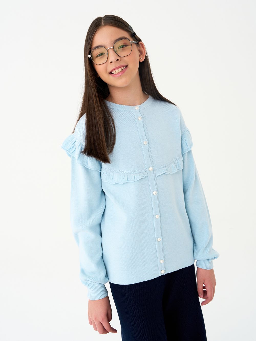 Кардиган для девочки AT1423 голубой