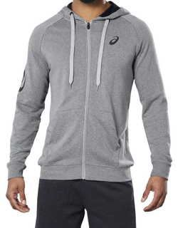 Мужская теннисная кофта Asics Big Asics FZ Hoodie M - mid grey heather/dark grey