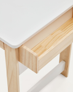 Serwa Письменный стол из белого МДФ с ножками из массива сосны