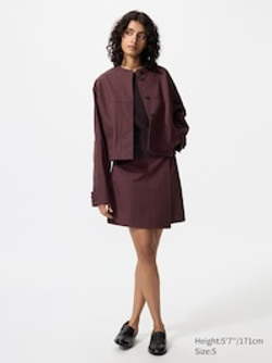 UNIQLO Короткая хлопковая куртка, темно-коричневый