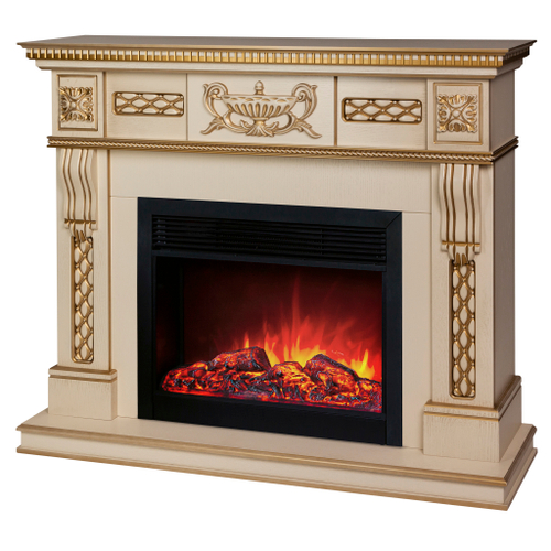 Каминокомплект Real Flame Corsica Lux 25,5/26 WT с очагом Moonblaze Deluxe Black