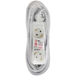 Удлинитель электрический ЭРА U-3e-10m-3x1,5 с заземлением 3 розетки 10м ПВС 3x1,5мм2 16А