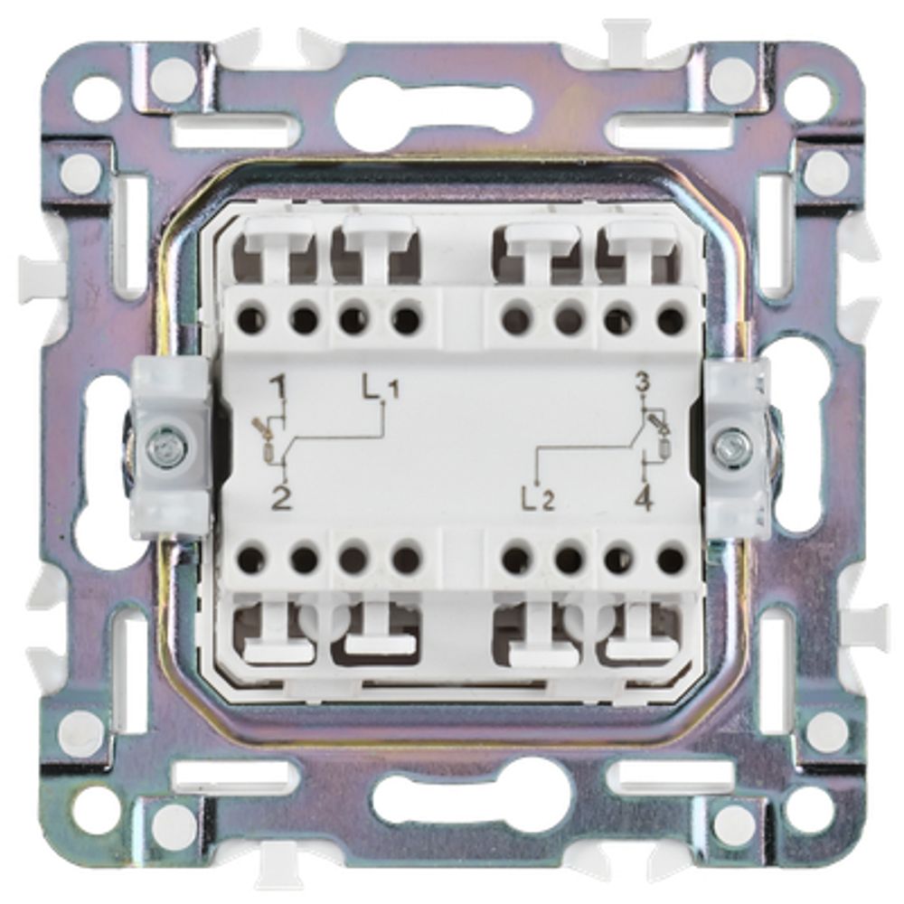 SKANDY Выключатель 2-клавишный с индикацией для отелей 10А SK-V16Bl черный IEK