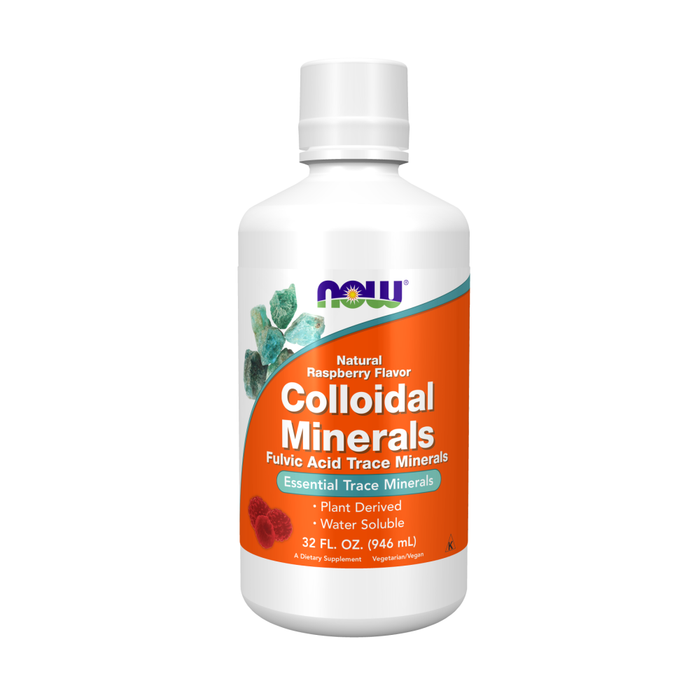 Коллоидные минералы со вкусом малины, Colloidal Minerals, Now Foods, 946 мл