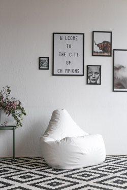 Кресло Мешок Груша Белая ЭкоКожа (XL, Классический)