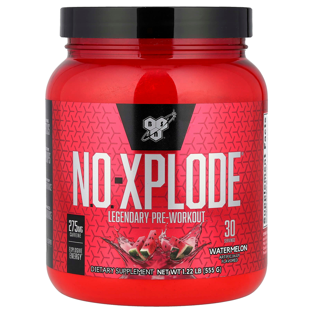 BSN, N.O.-Xplode, легендарный предтренировочный комплекс, арбуз, 555 г (1,22 фунта)