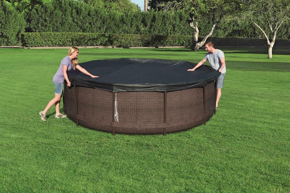 Тент для каркасного бассейна Steel Pro Pools, Steel Pro MAX Pools, Hydrium Splasher Pools 366 см (d 366см) (Bestway 58037 BW)
