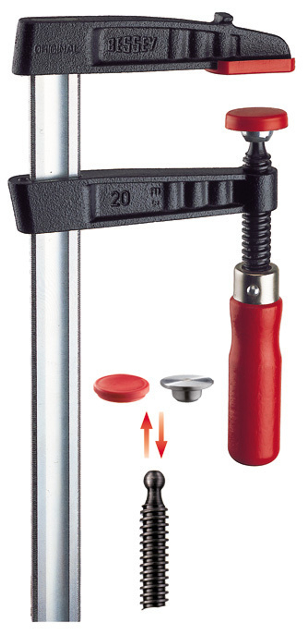 Струбцина из ковкого чугуна TG с надежной деревянной ручкой BESSEY TG40