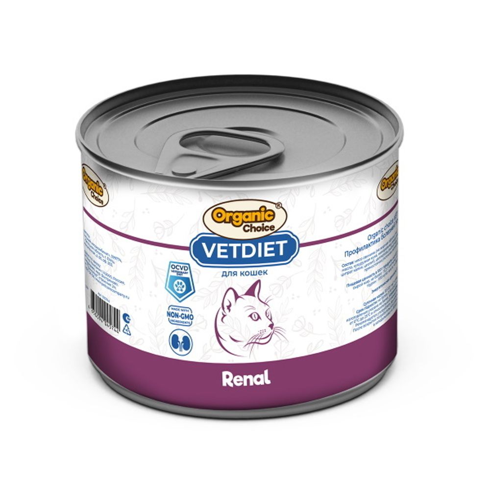 Консервы Organic Сhoice VET Renal диета для кошек профилактика болезней почек 240г х 12шт