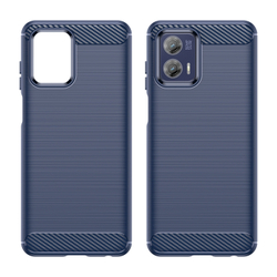 Чехол синего цвета для Motorola Moto G73, серия Carbon (дизайн в стиле карбон) от Caseport