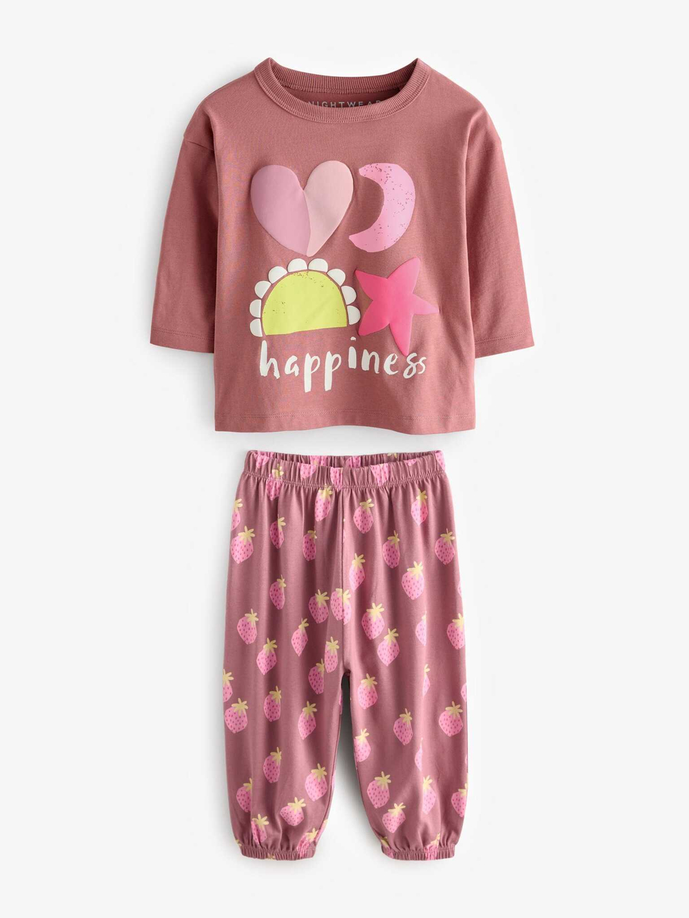 Пижама для девочки Next B87-019, 3 шт., Розовый, Молочный