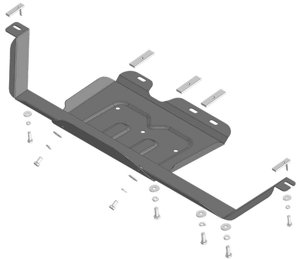 Защита раздаточной коробки. 2 мм, Сталь. для Jac T9 2024-н.в., Motodor.78318