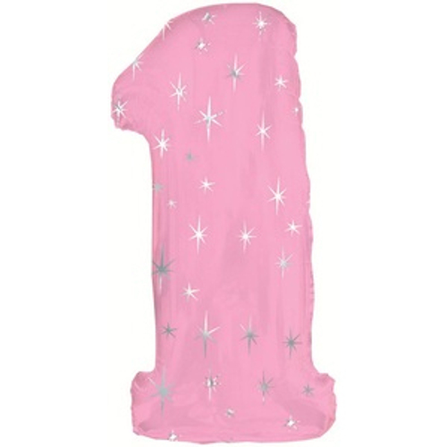 Фольгированный шар Цифра 1 розовый 102 см