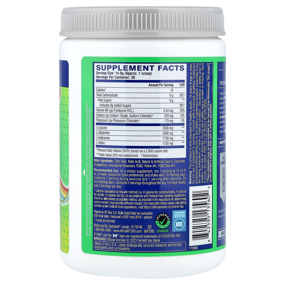 XTEND, BCAA, Air Heads, Extreme Candy®, радужная ягода, 7 г, 447 г (16 унций)