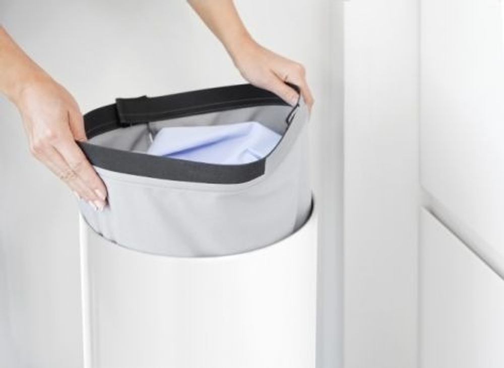 Корзина для белья 35л Brabantia с пробковой крышкой белая Бельгия мешок