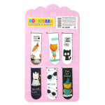 Набор магнитных закладок, Alingar, 120х20 мм, "Коты"(с надписями), 6шт. европодвес