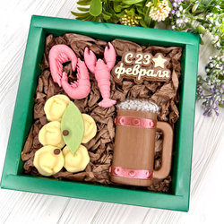 Шоколадный подарок "С 23 февраля: пиво, раки и пельмени"