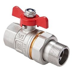 Кран шаровой латунный MVI Ду 32 PN40 вн-американка, бабочка