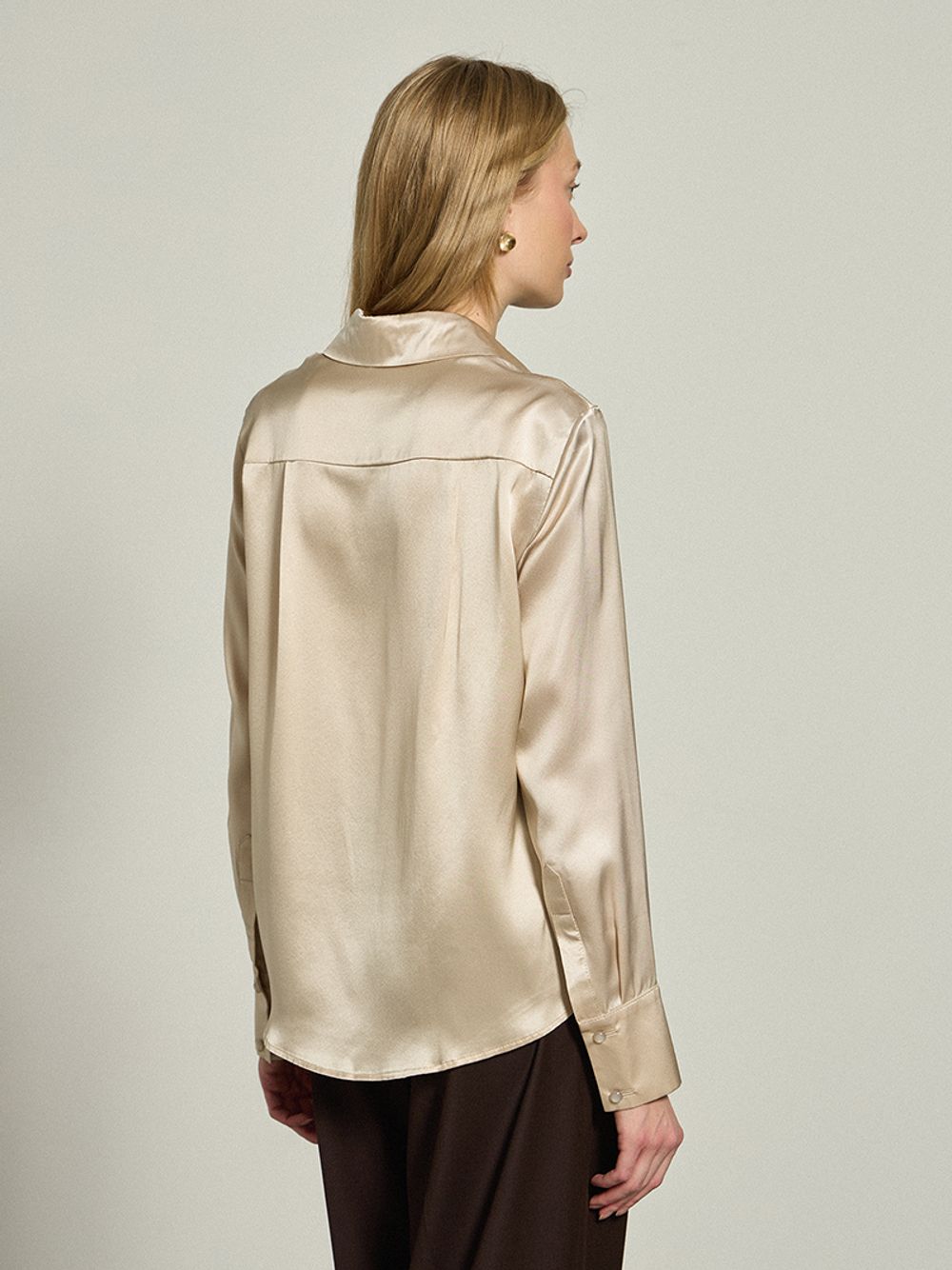 Рубашка Кельн латте шелк