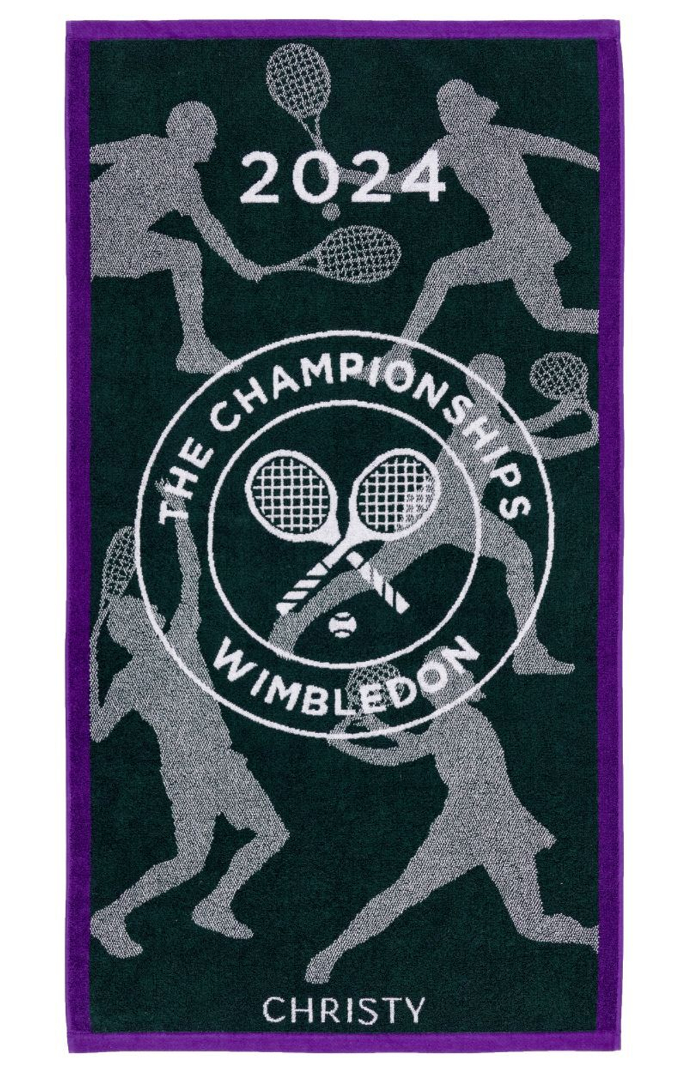 Полотенце теннисноеWimbledon Championship Towel 2024 - Фиолетовый, зеленый