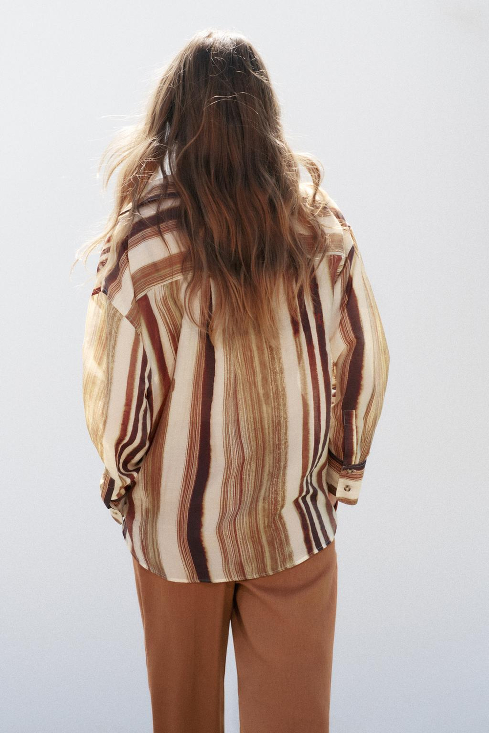 Рубашка в стиле oversize в полоску