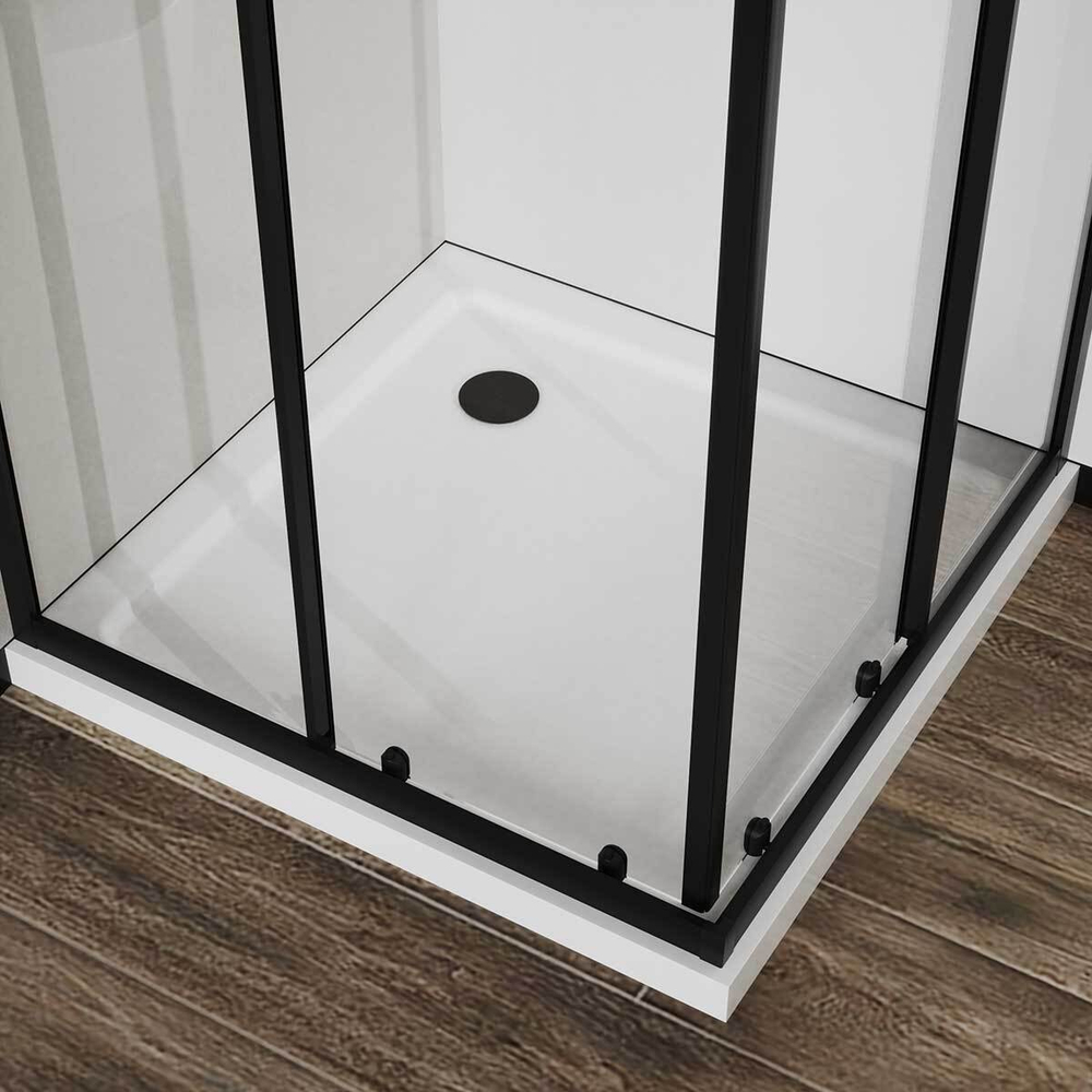 Душевой уголок City VSS-5CT9010CLB, 1000*900, черный, стекло прозрачное