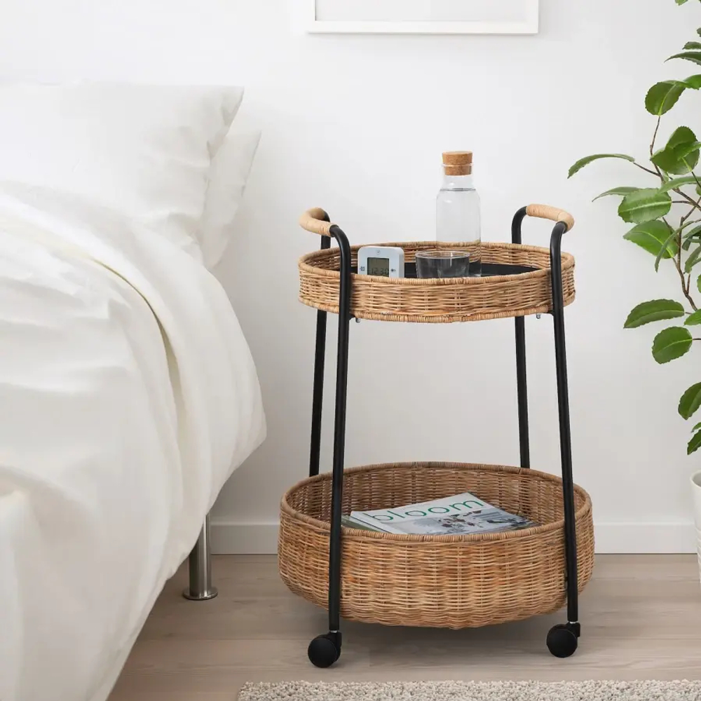 Столик придиванный - IKEA LUBBAN/ЛУББАН ИКЕА, 66х50х50 см, черный/коричневый