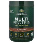Ancient Nutrition, мультипротеин, растительный, со вкусом шоколада, 587 г