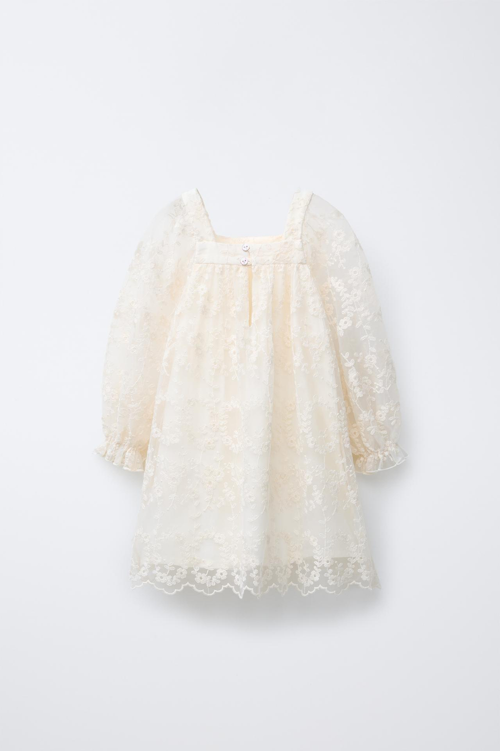 ZARA ПЛАТЬЕ С ВЫШИВКОЙ, ЭКРЮ