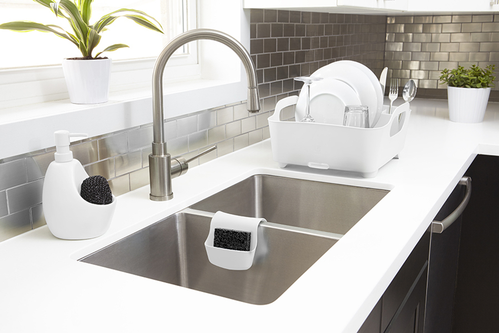 Диспенсер для мыла с подставкой для губки joey, 590 мл, белый