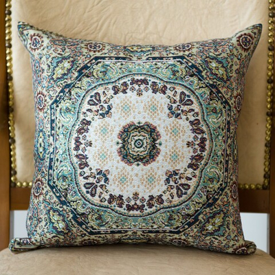 Декоративный гобеленовый чехол для интерьерной подушки Ковровый узор 38*38