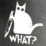 Виниловая наклейка на авто "Кот с ножом"