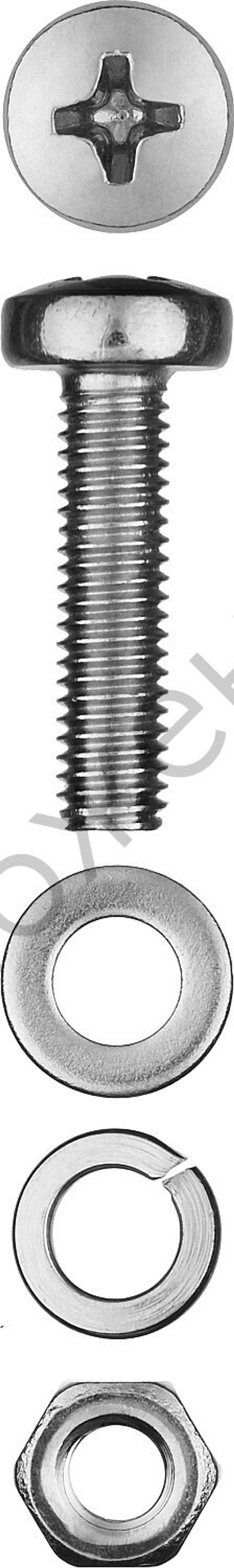 ЗУБР DIN 7985 M5 x 20 мм, винт с гайкой и шайбами, 16 шт (303476-05-020)