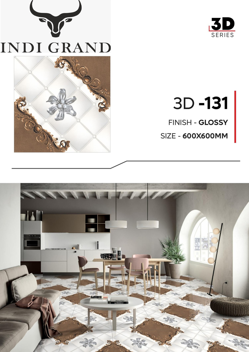 Керамогранит 3D 60х60 glossy-131