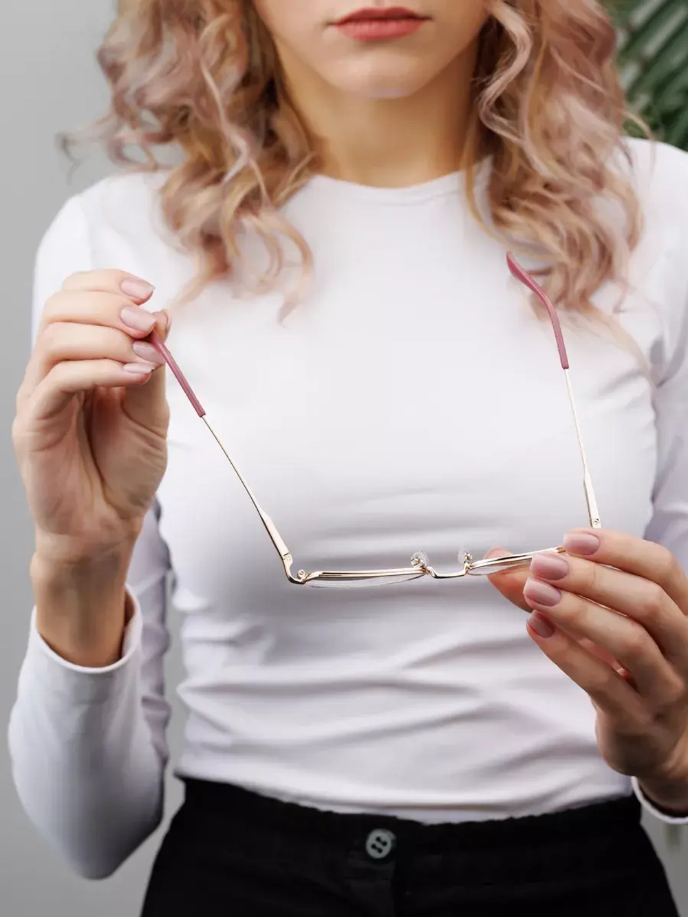 Оправа для очков женская брендовая золотистая