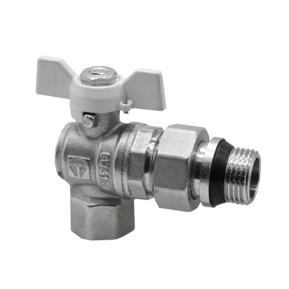 Кран шаровый со сгоном угловой 1/2&quot; бабочка HLV