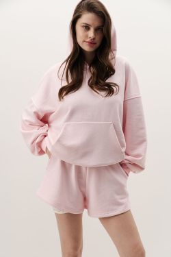 Худи свободного кроя нежно-розового цвета