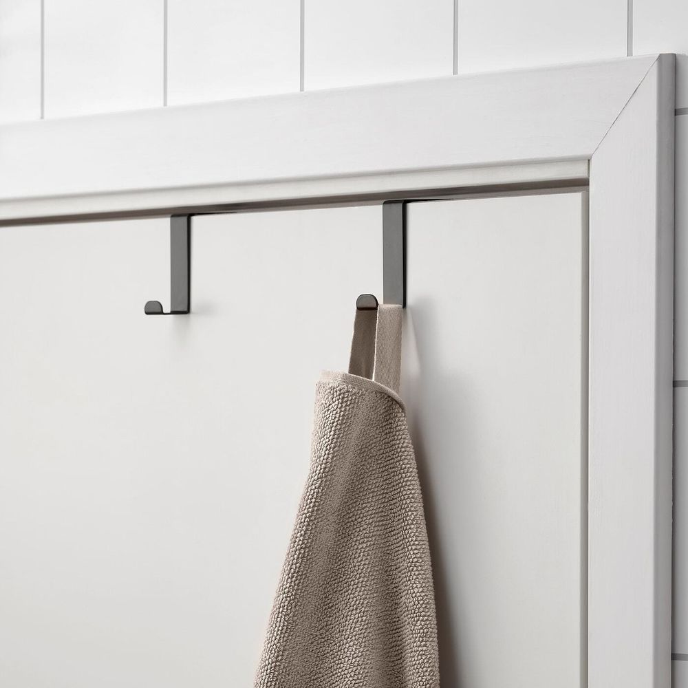 Набор крючков для двери IKEA SKOGSVIKEN (СКОГСВИКЕН), Черный, 2х6 см, 2 шт