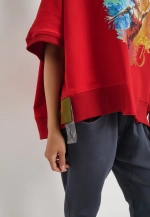 Футболка Летучая мышь принт красный